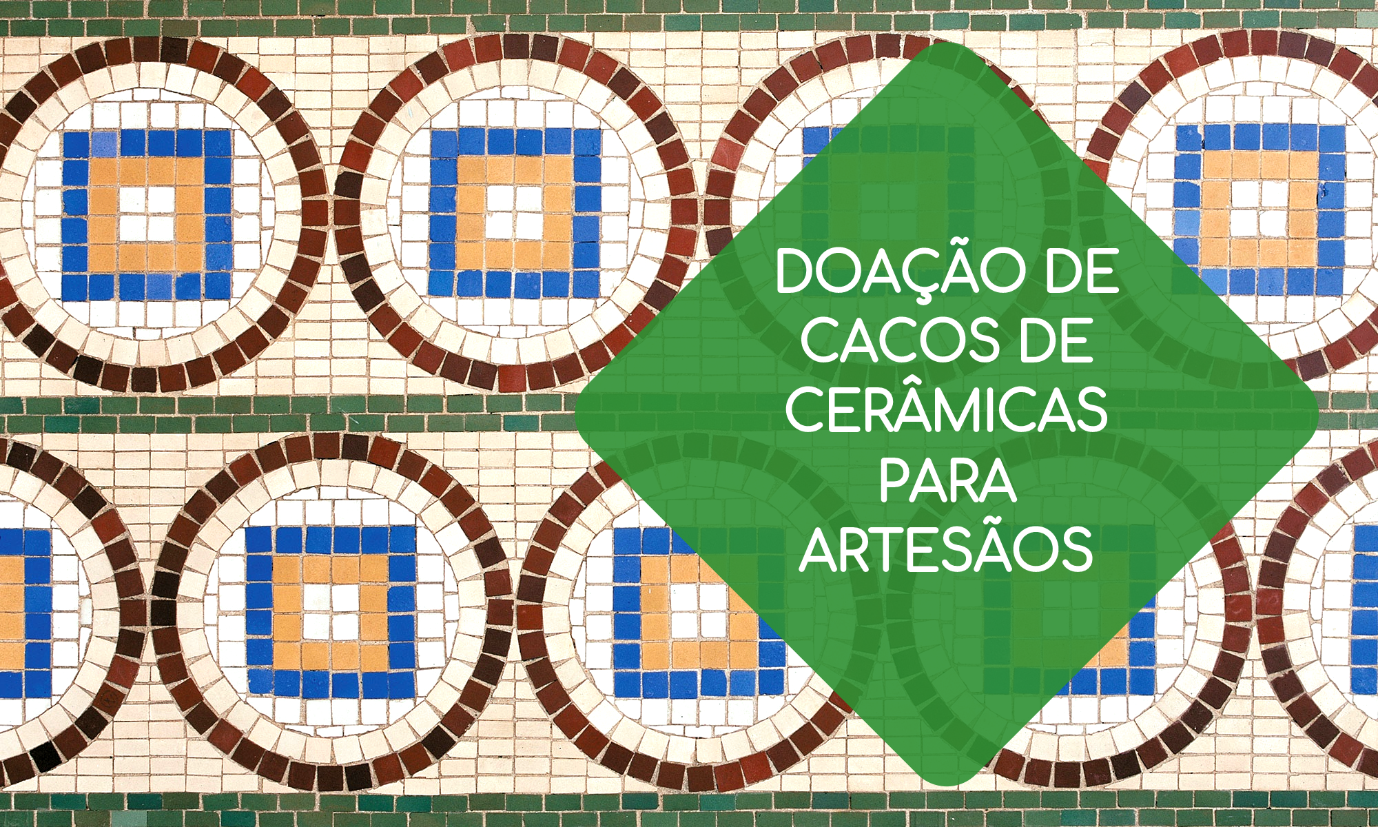 Imagem em destaque para o artigo: Arte, sustentabilidade e geração de renda: restos de cerâmica podem ser matéria prima para mosaicos